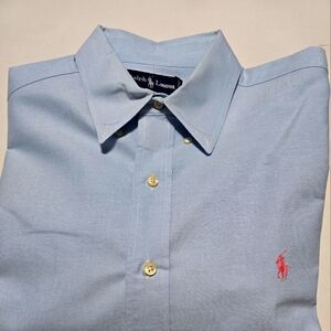 Ralph Lauren Blue Dress Shirt with Classic Style